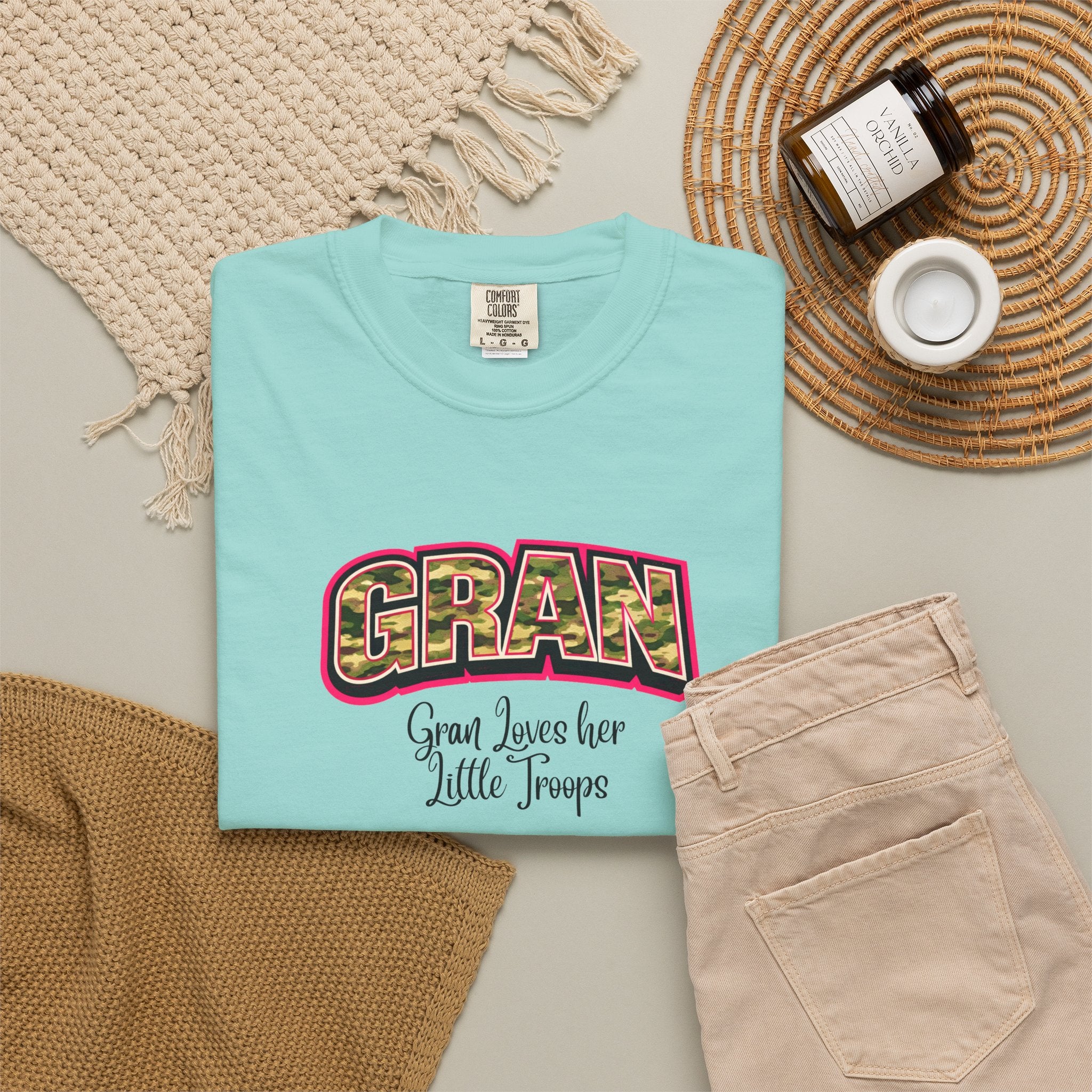 Gran Floral Graphic T-Shirt — "Gran Loves Her Little Troops" Gift Tee