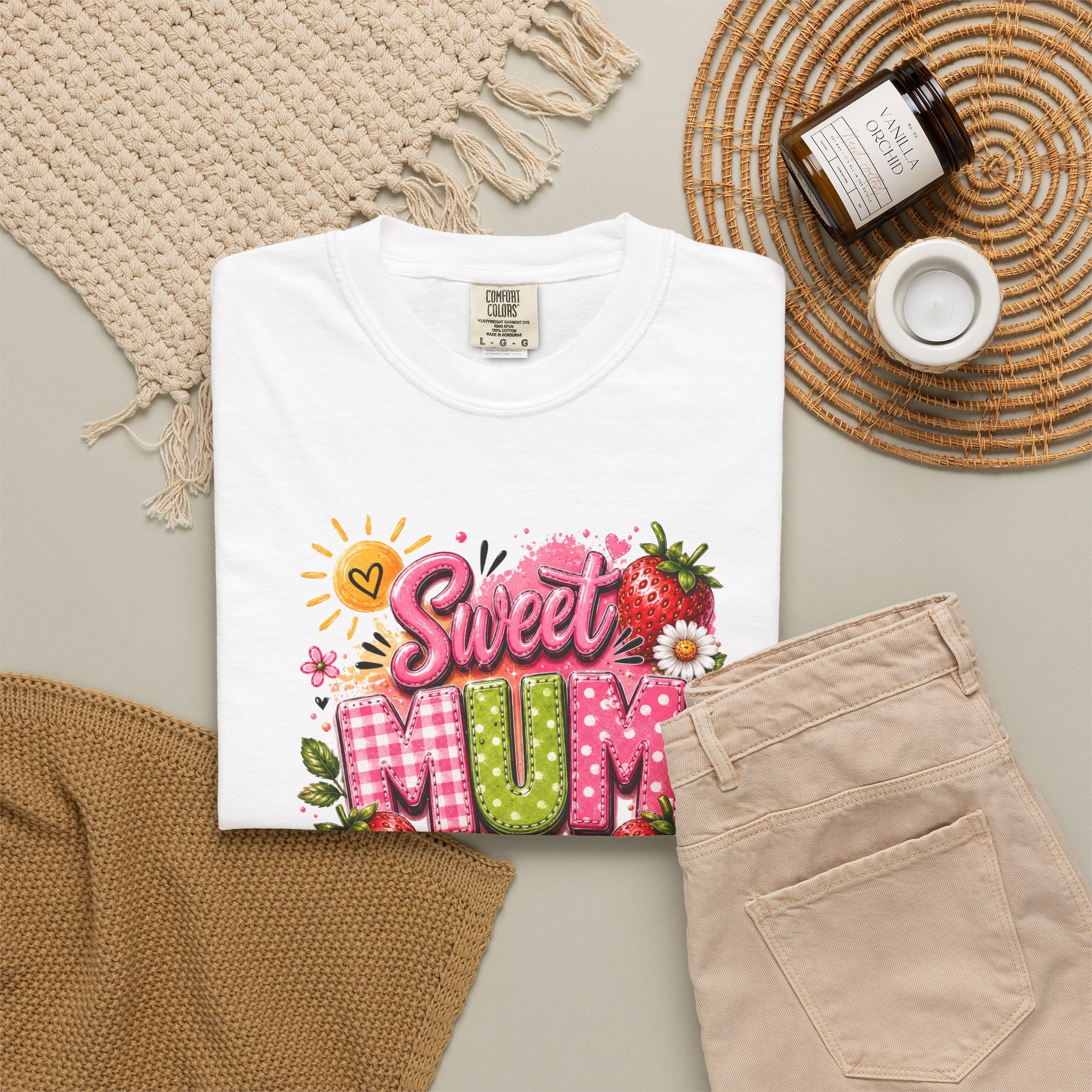Sweet Mum T-Shirt — Floral Strawberry Mother's Day Tee