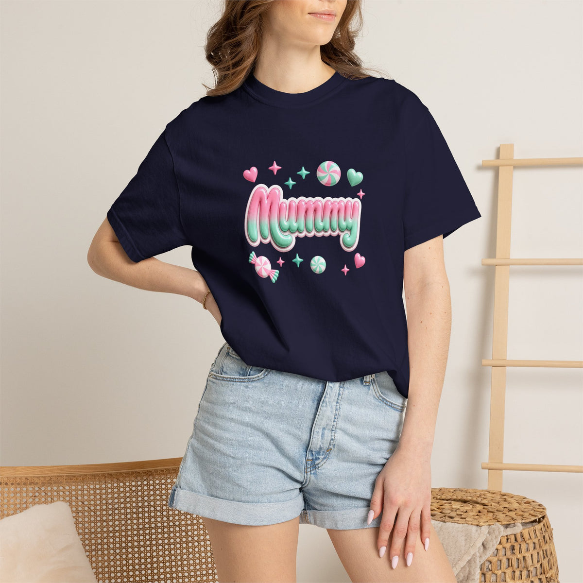 Mummy Pastel Candy Script T-Shirt