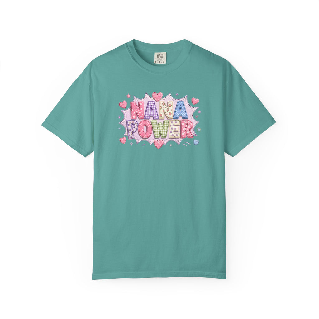 Nana Power T-Shirt — Playful Retro Heart Graphic for Grandmother Gifts