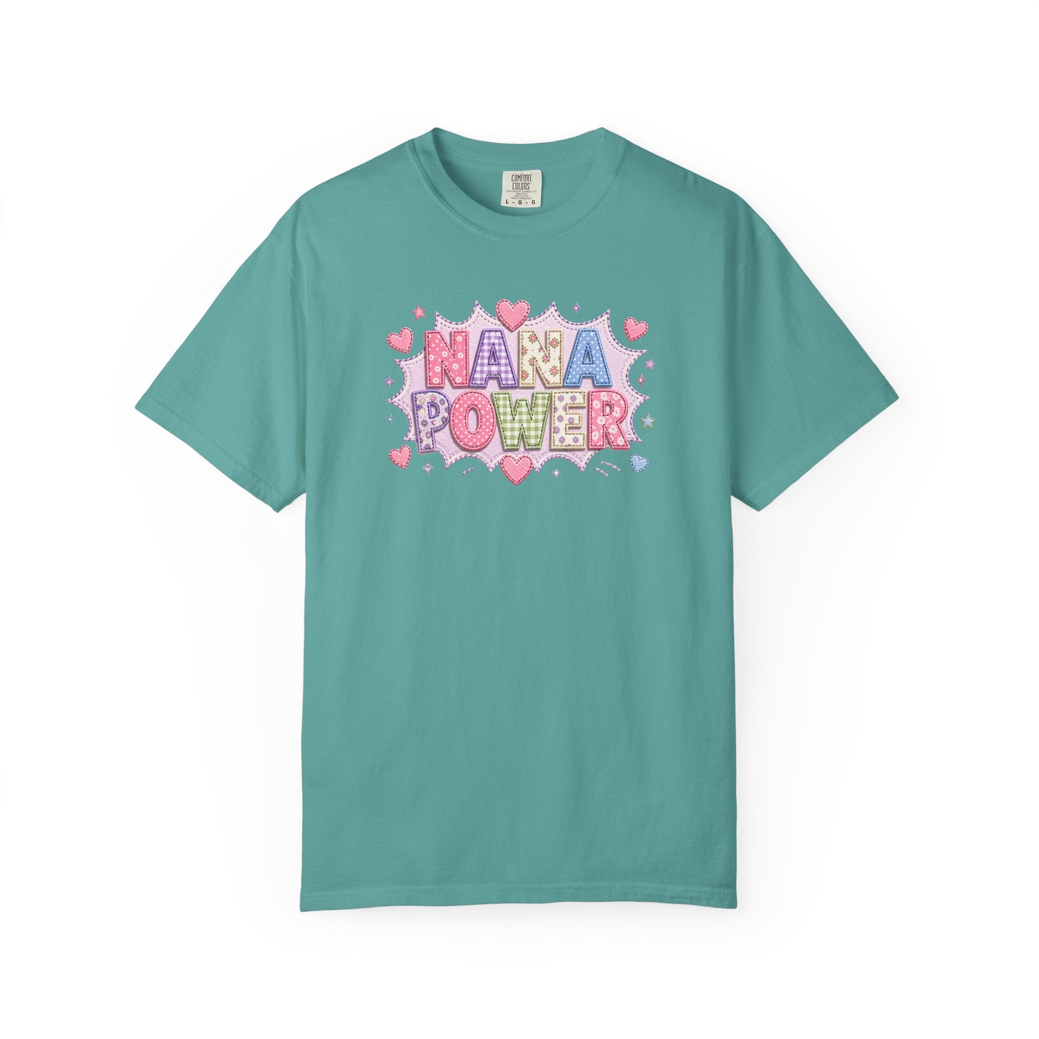 Nana Power T-Shirt — Playful Retro Heart Graphic for Grandmother Gifts