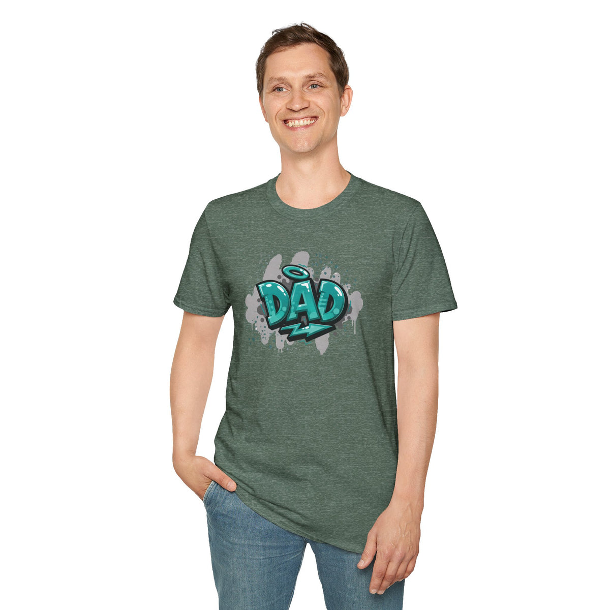 Graffiti 'DAD' Teal T-Shirt