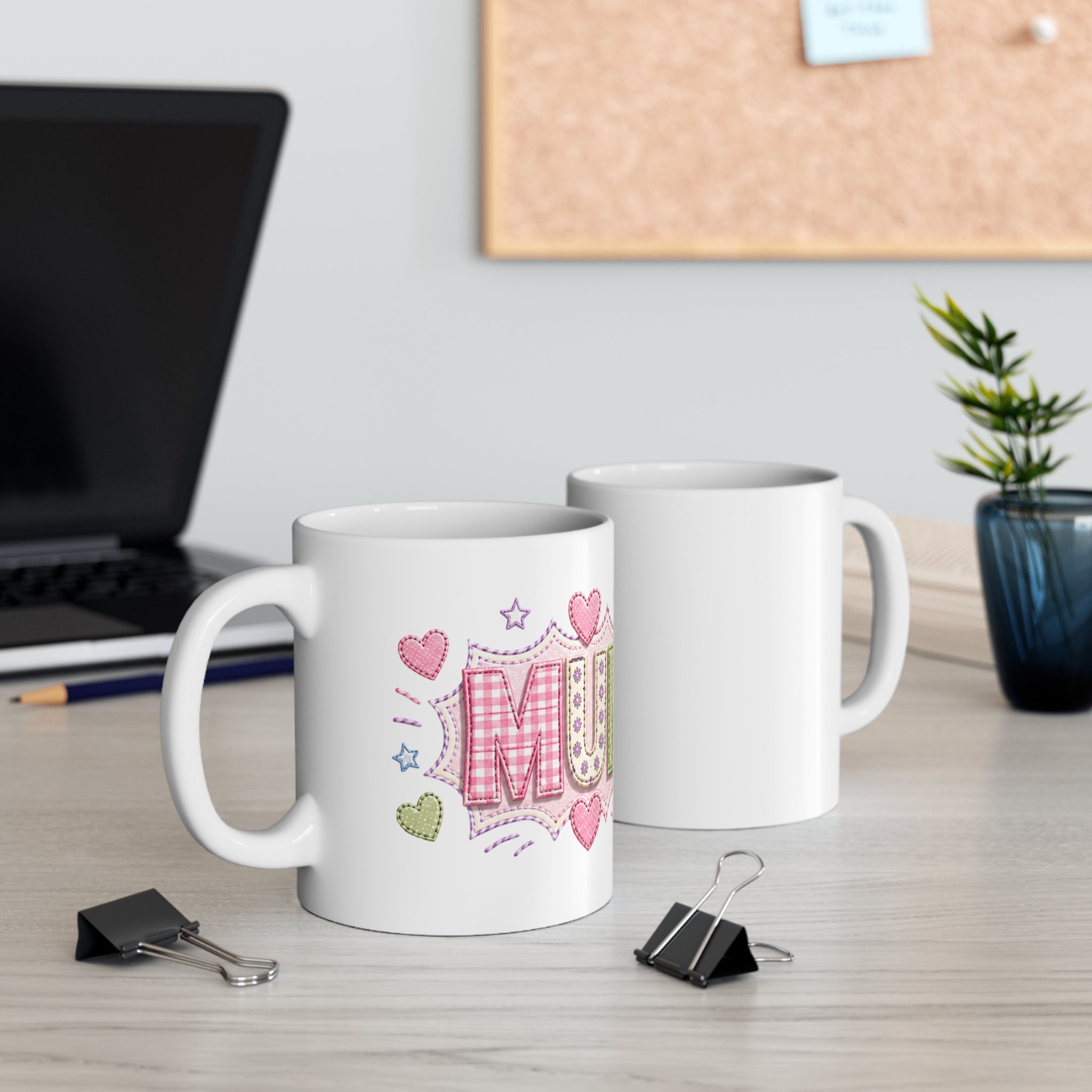 Mug — Cute Patchwork "MUM" Heart Coffee Mug | Mother's Day Gift