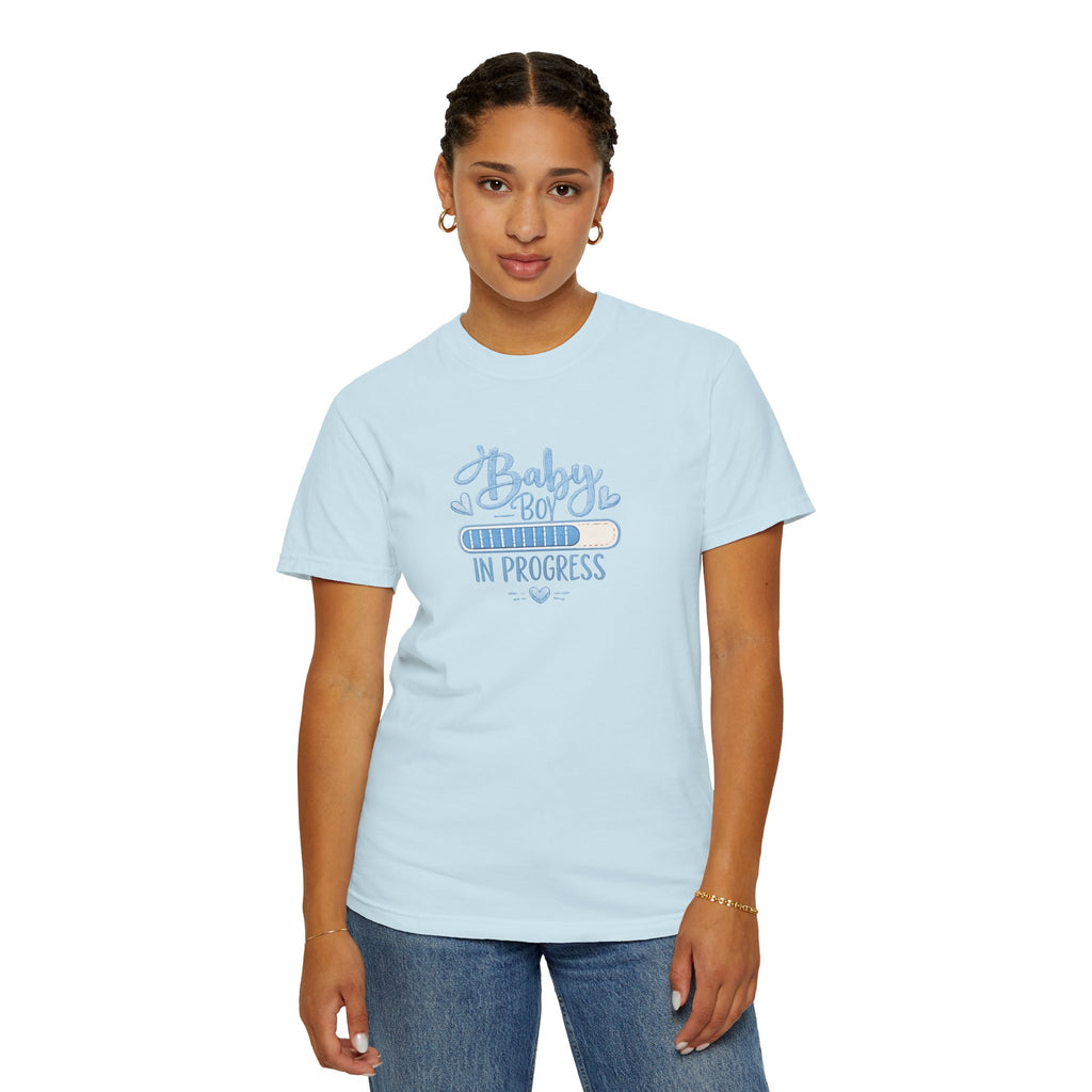 Baby Boy In Progress T-Shirt — Pregnancy Announcement Tee