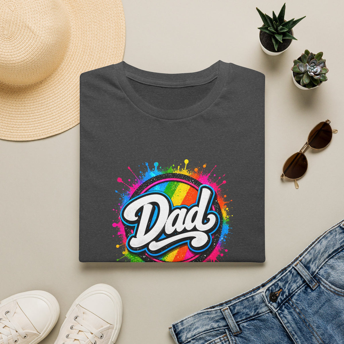 Dad Rainbow Graphic T-Shirt