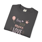 Less Sleep More Love T-Shirt – Pregnancy Announcment Cute Pink Balloon & Crown Graphic Tee