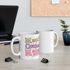 Mother Love Mug — 'M. Mess. Overload. M. Mother Love' Cute Heart Coffee Cup for Moms, Mother's Day Gift