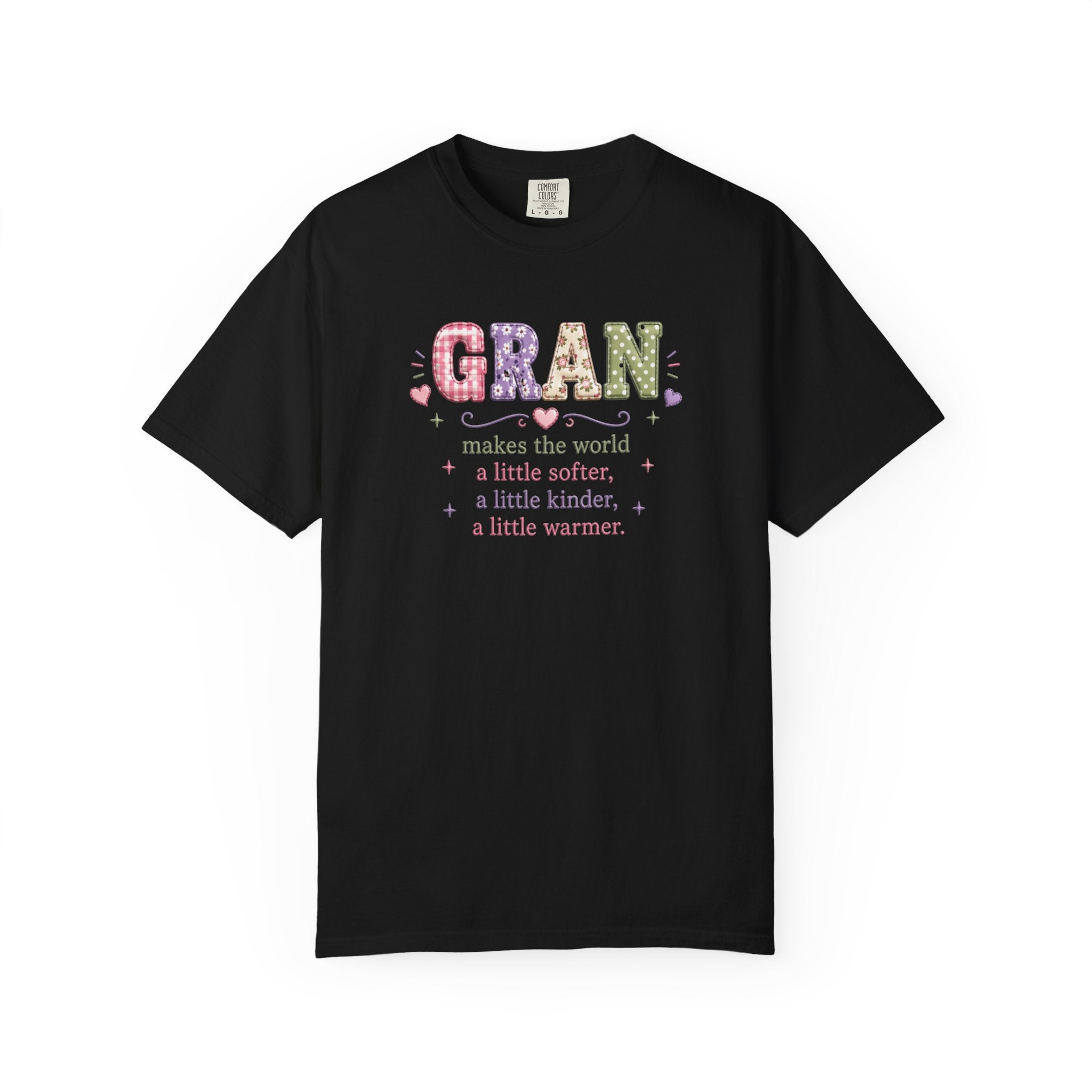 Gran Makes the World Softer T-Shirt – Gift for Grandma, Floral Vintage Lettering