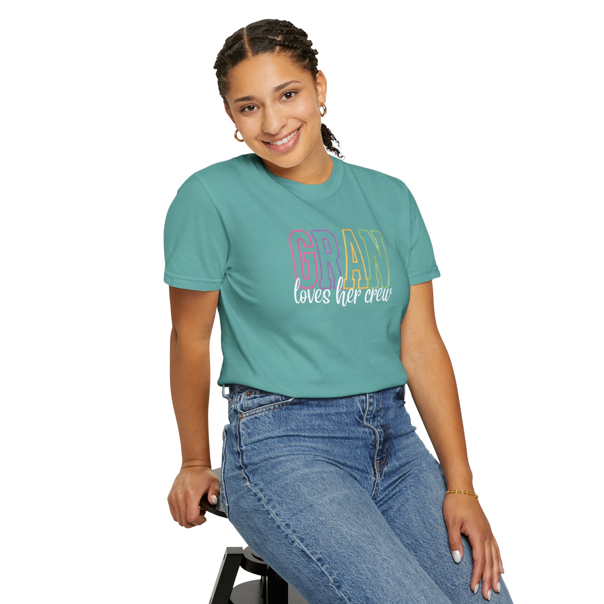 T-Shirt — "Gran Loves Her Crew" Pastel Grandma Tee