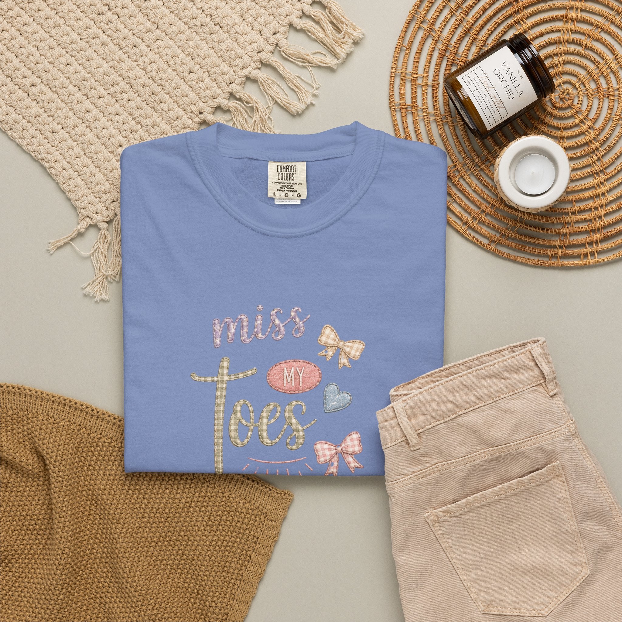 Miss My Toes Graphic T-Shirt – Cute Baby Feet & Bows Tee