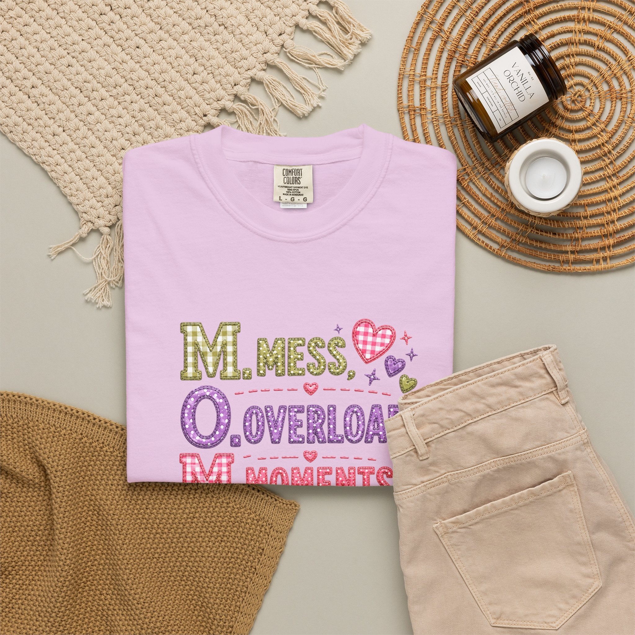 T-Shirt — 'M.O.M.: Mess, Overload, Moments' Playful Mother's Day Graphic Tee