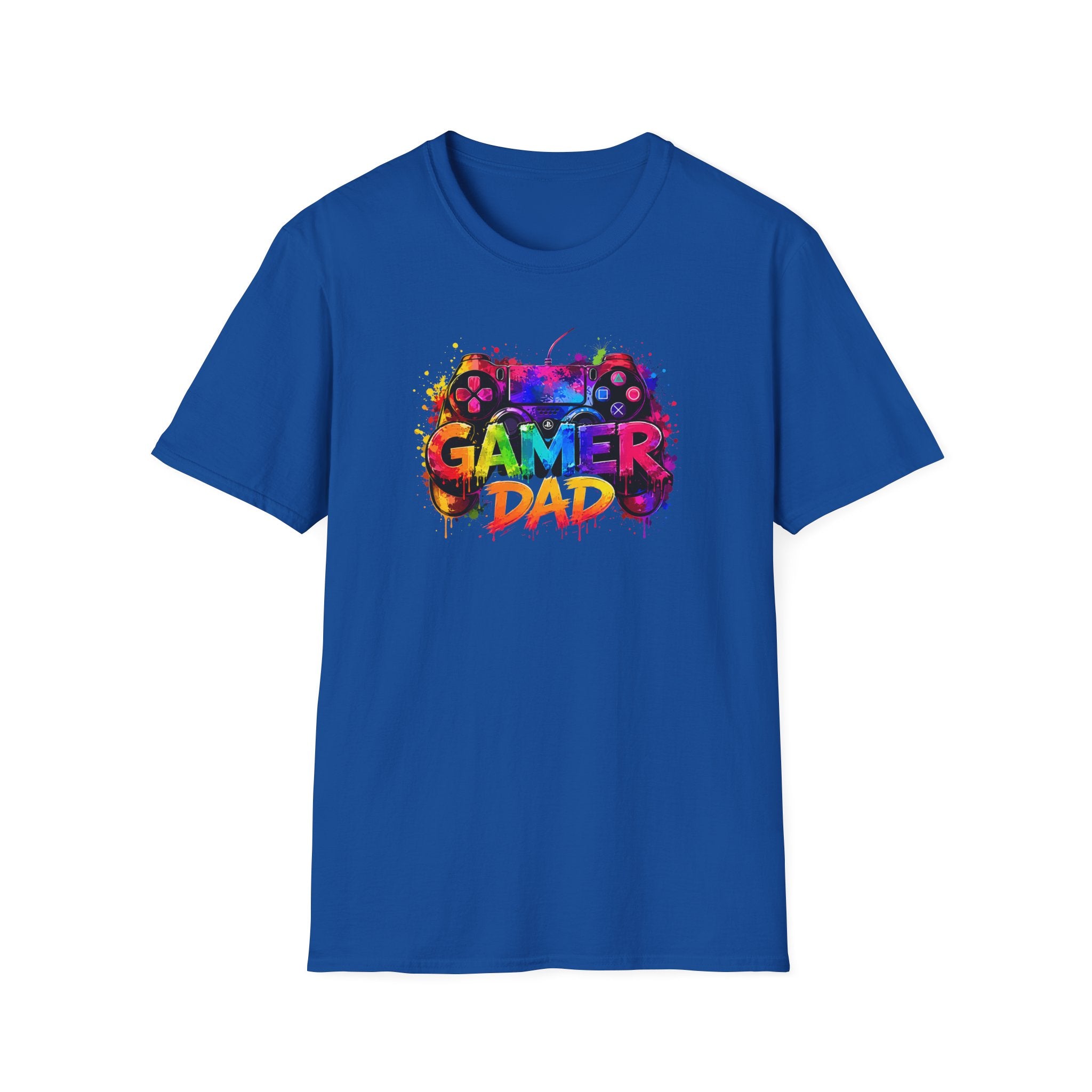 Gamer Dad Colourful Controller Design T-Shirt