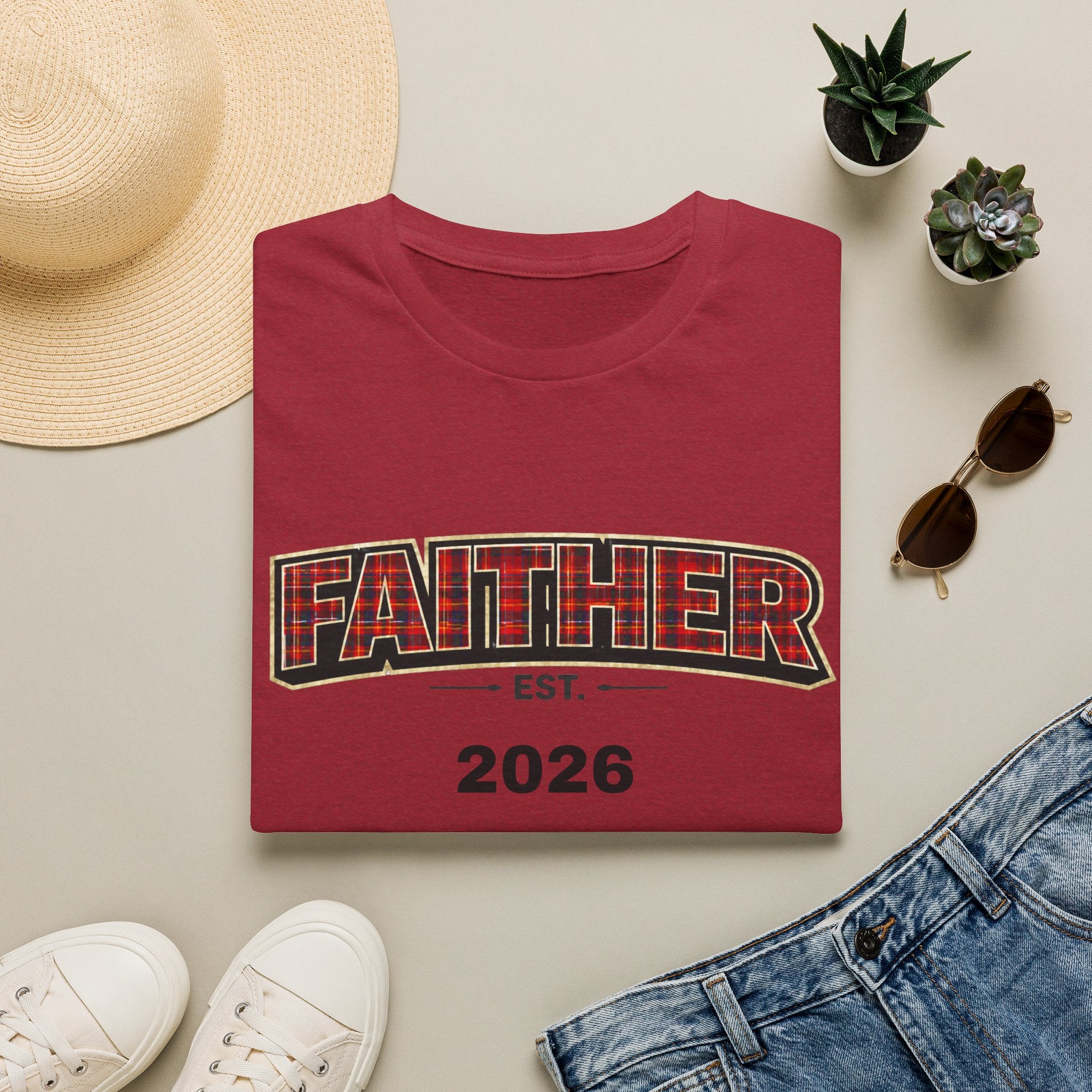 FAITHER Tartan Est- Personalised T-Shirt