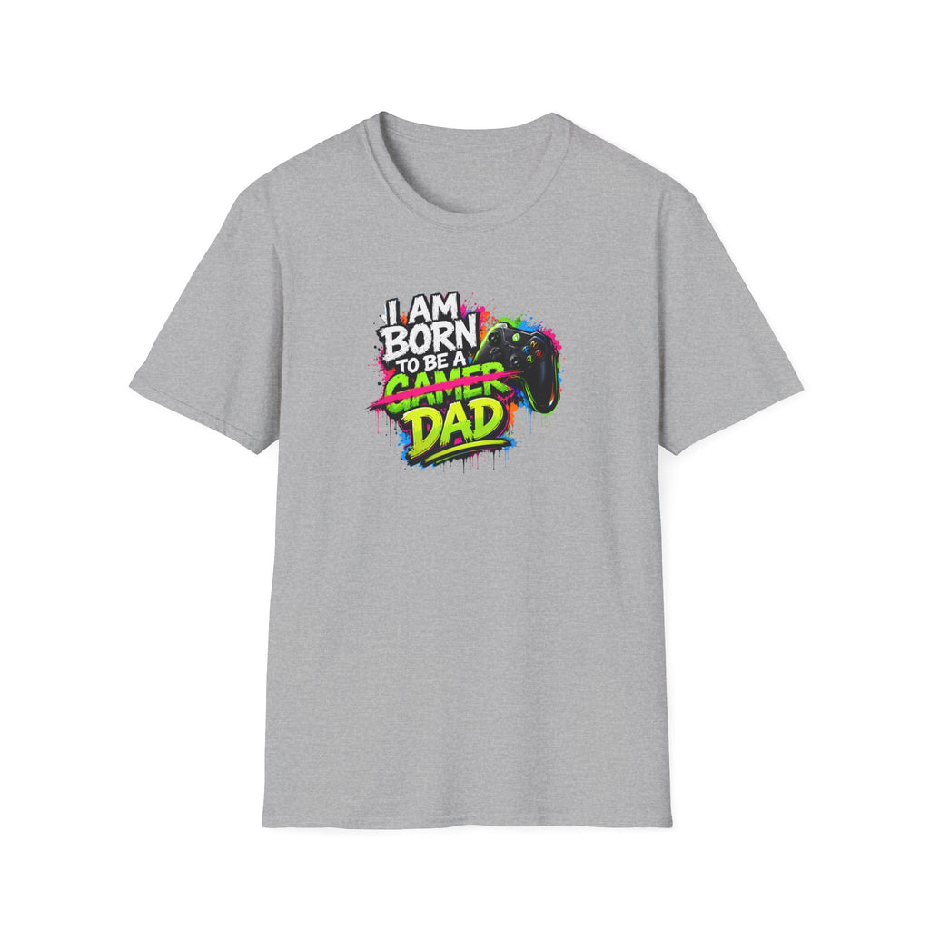 "I Am Born To Be A Gamer Dad" Neon T‑Shirt