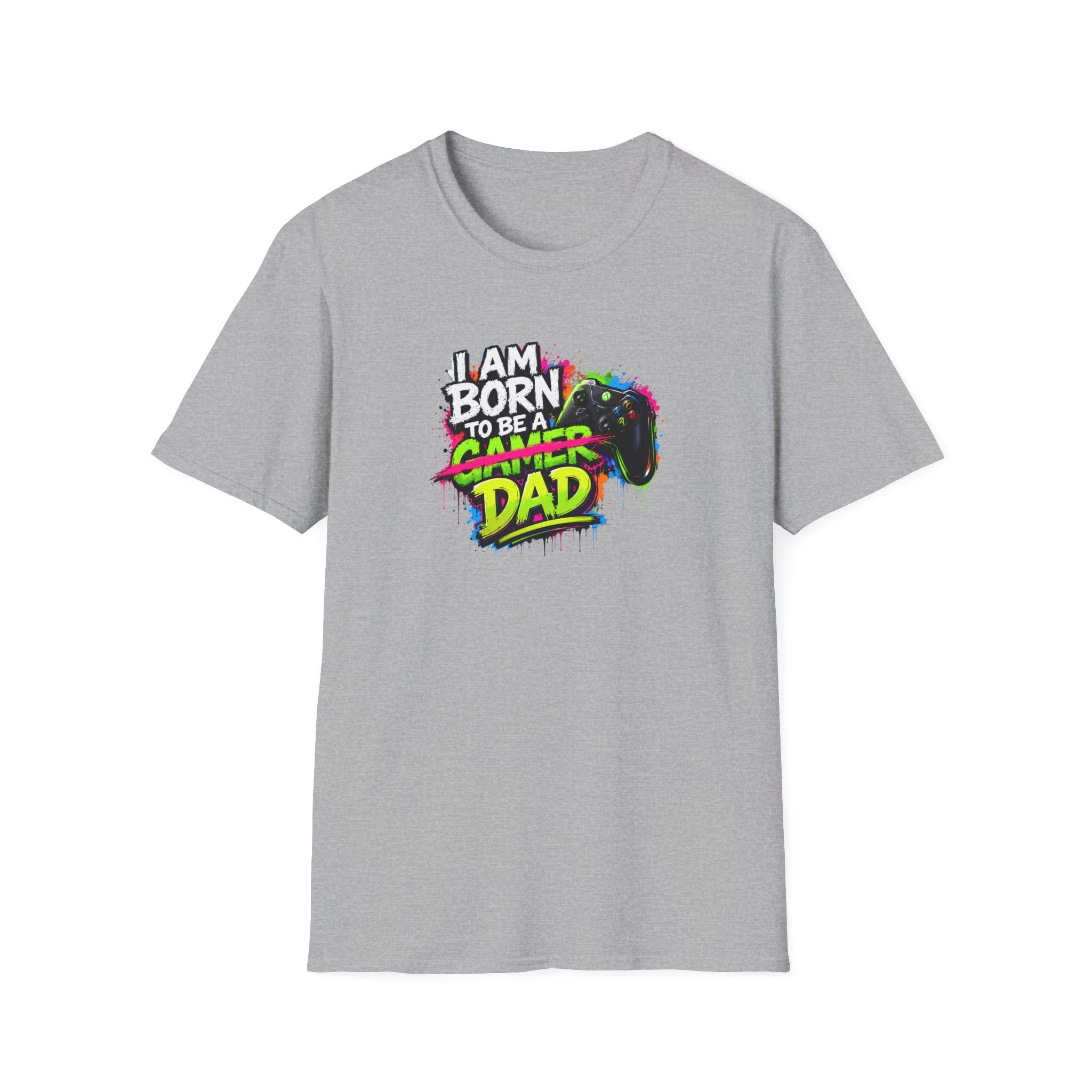 "I Am Born To Be A Gamer Dad" Neon T‑Shirt
