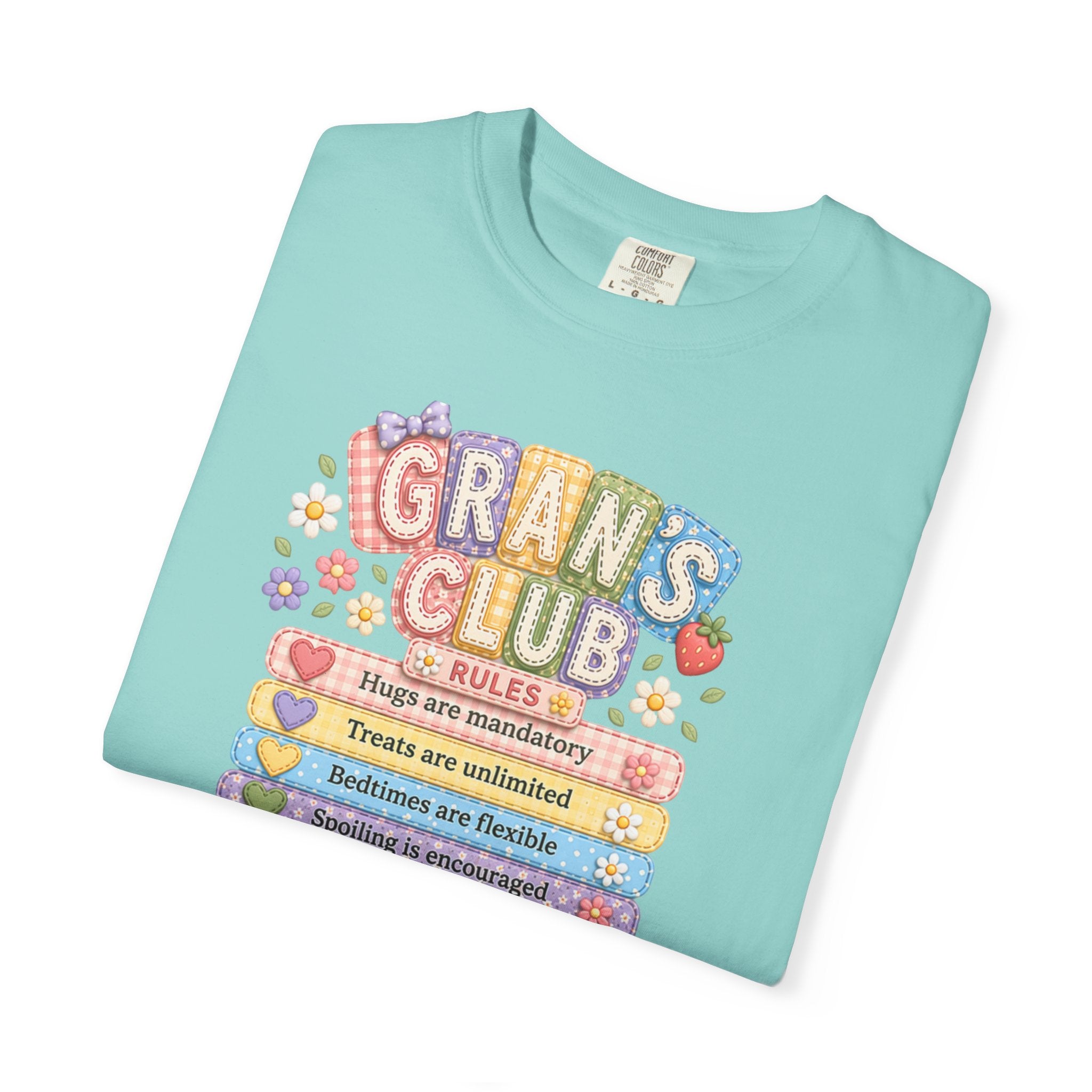 Grans Club Rules T-Shirt — Cute Floral Grandma Shirt, Funny Grandmother Gift for Mother's Day