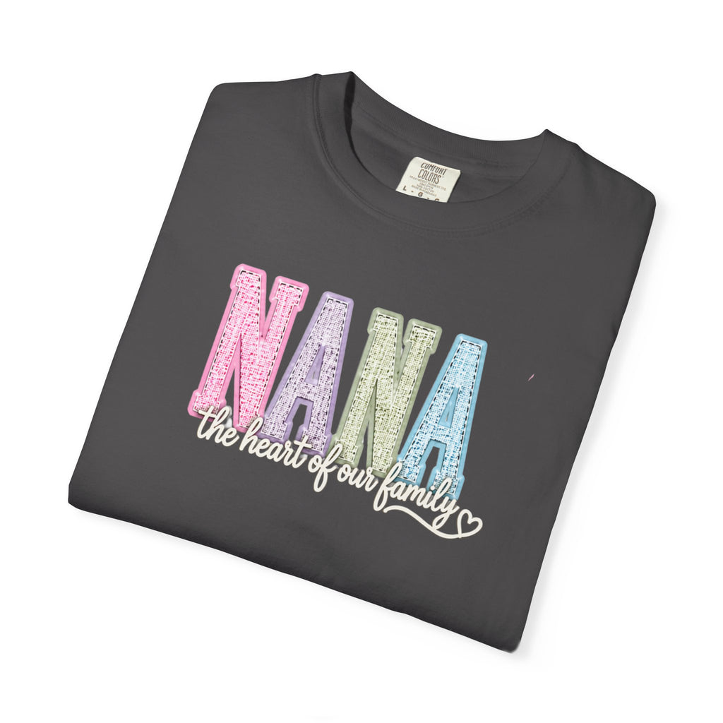 NANA Pastel Patchwork T-Shirt — "The Heart of Our Family" Gift
