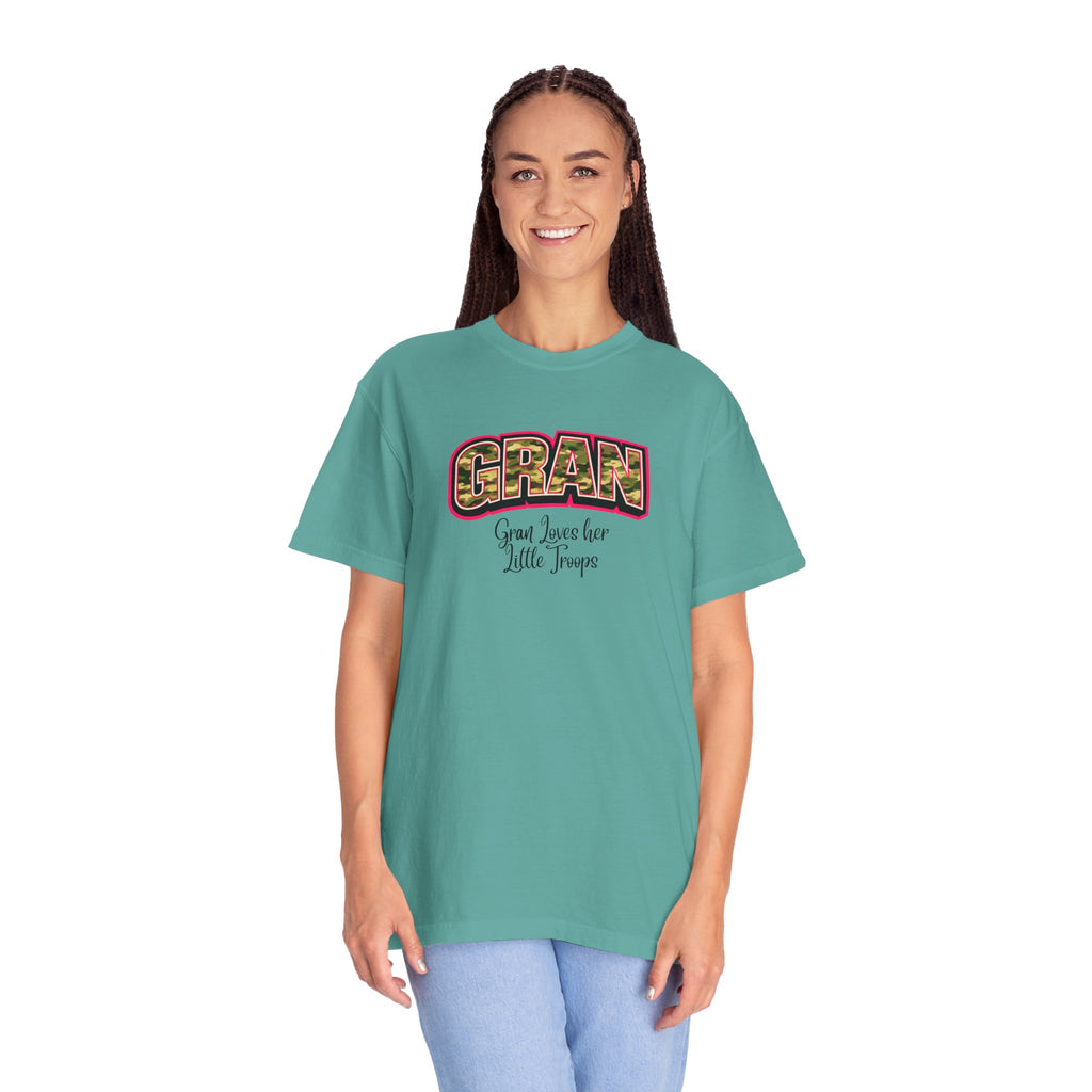 Gran Floral Graphic T-Shirt — "Gran Loves Her Little Troops" Gift Tee