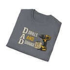 Drills and Damage Dad T-Shirt – Funny Father’s Day Tool Lover Tee