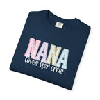 Nana Pastel Varsity T-Shirt — Soft Vintage Lettering Gift for Grandma (Mother's Day/Birthday)