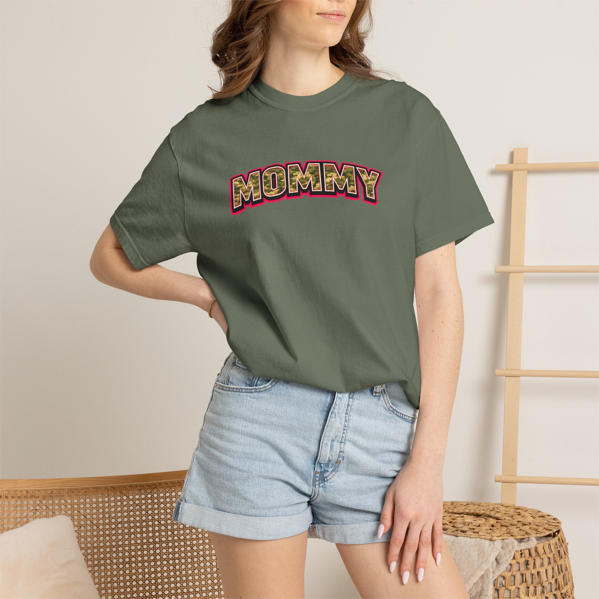 Mommy Camo Graphic T-Shirt — Retro Lettering Mother's Day Tee