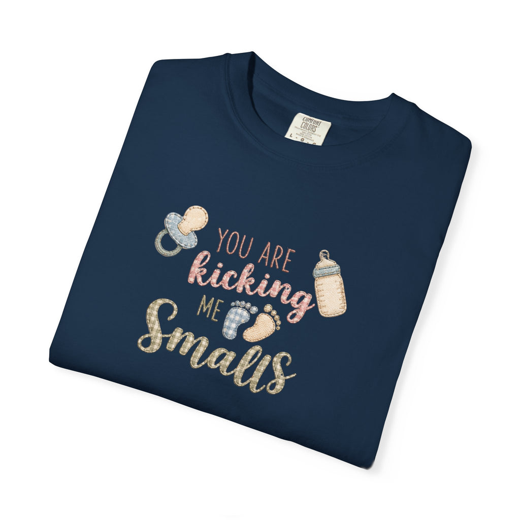 Kicking Me Smalls Baby Pregnancy Announcement T-Shirt