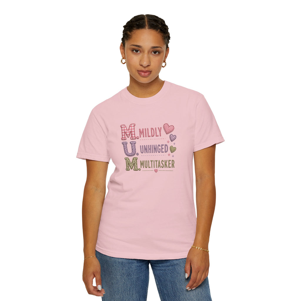 MUM Acronym T-Shirt – "Mildly Unhinged, Multitasker" Funny Mom Shirt