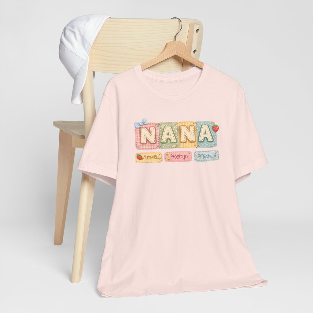 Nana Baby Blocks Tee — Personalized Grandmother Name Shirt