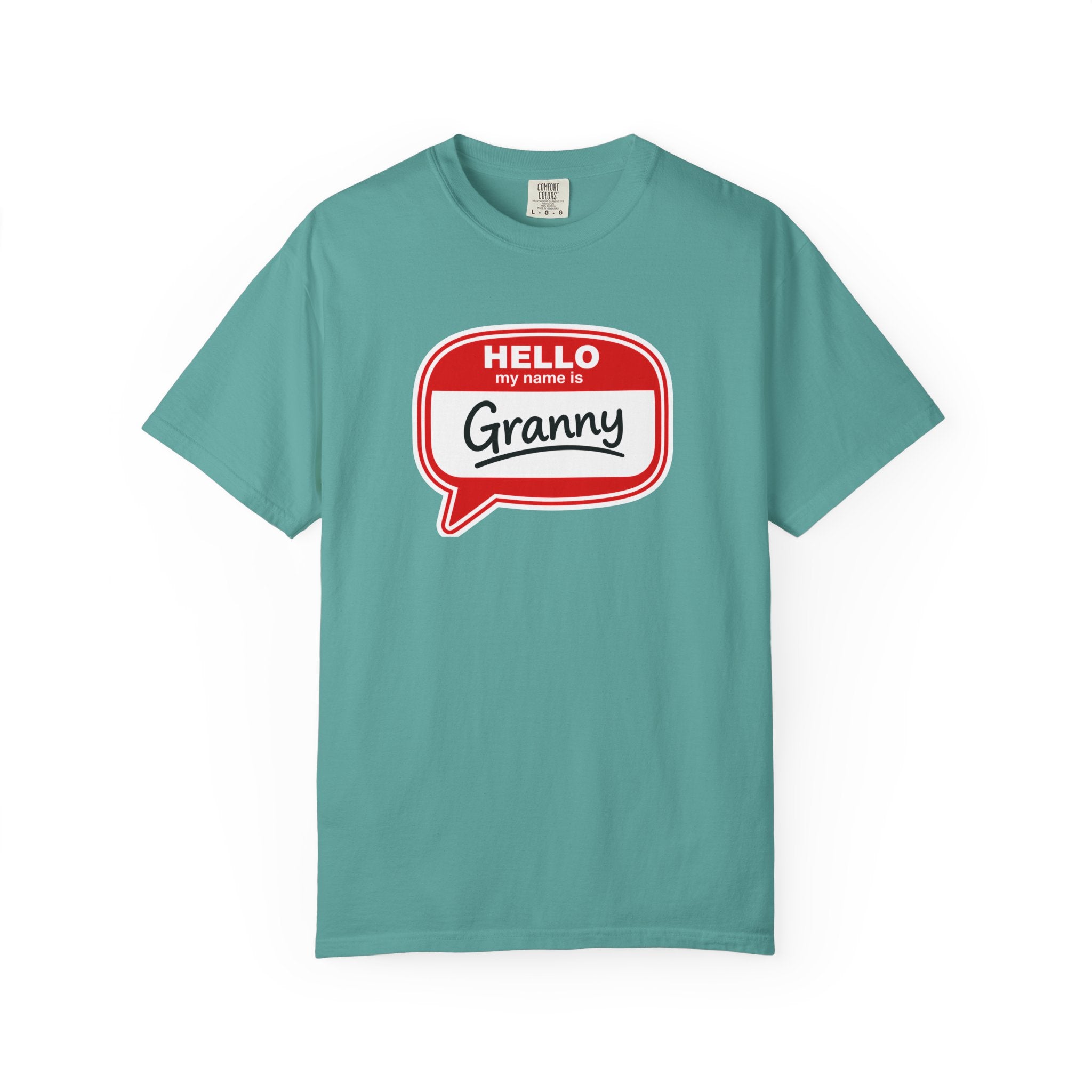Hello My Name Is Granny T-Shirt - Funny Grandma Gift, Retro Name Badge Tee