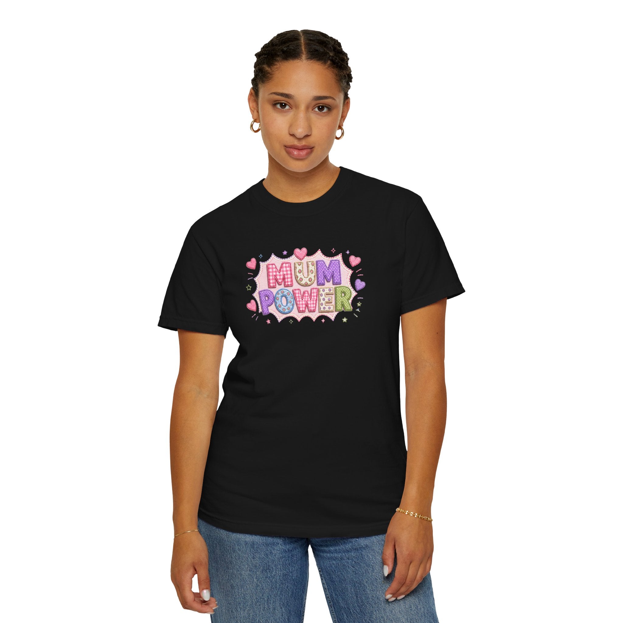Mum Power T-Shirt — Cute Pink Heart Mothers Day Tee