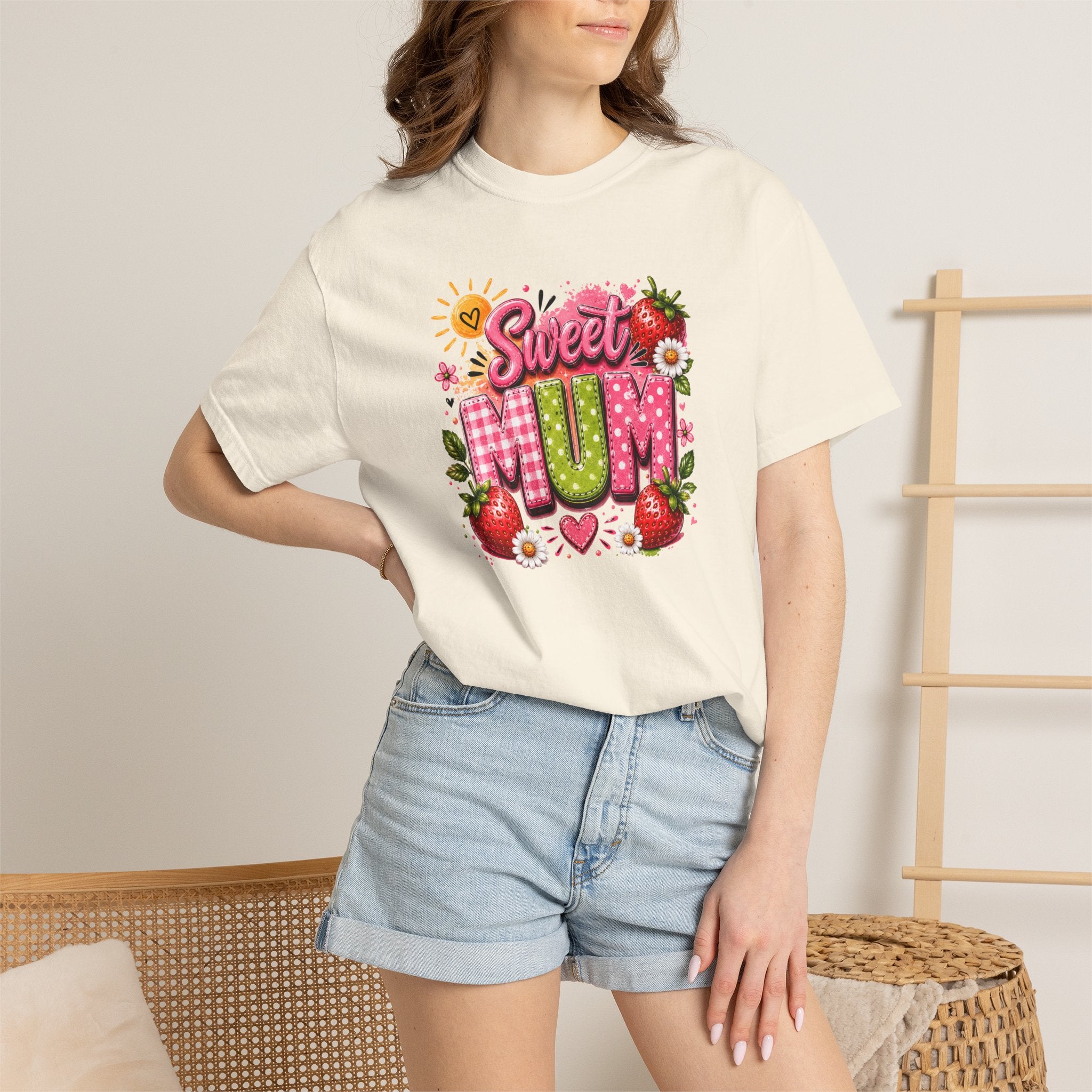 Sweet Mum T-Shirt — Floral Strawberry Mother's Day Tee