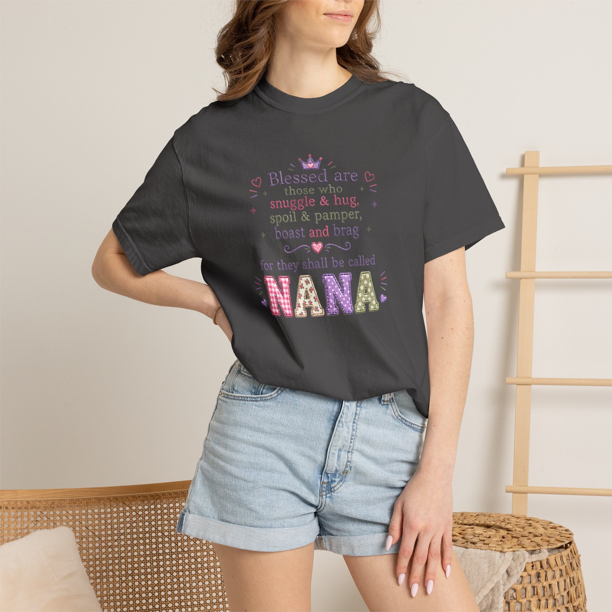 Nana Blessings T-Shirt — "Blessed are those who snuggle & pamper..." Grandmother Gift