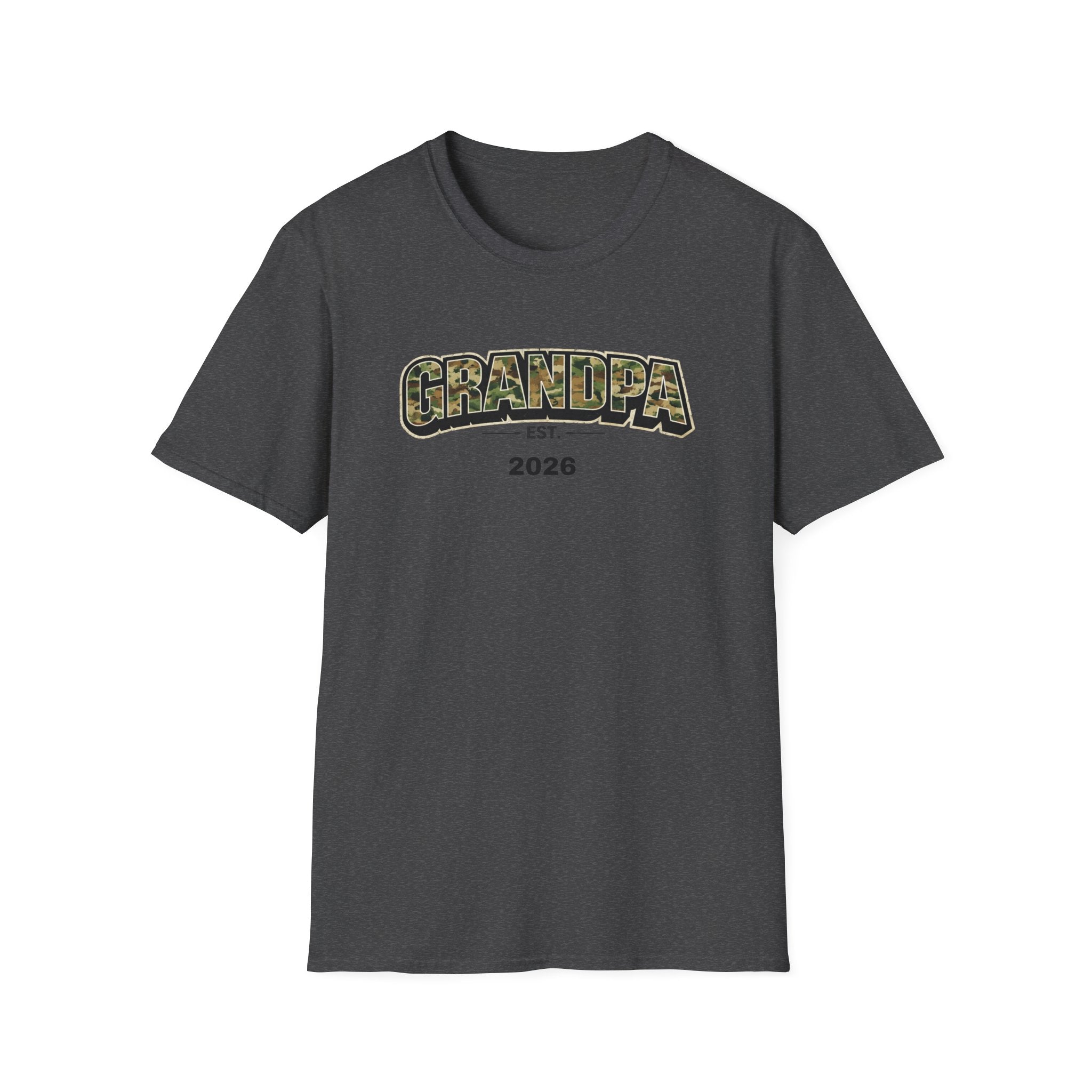Grandpa T-Shirt – Camo 'Grandpa' Design with EST. 2026 – New Grandpa Gift