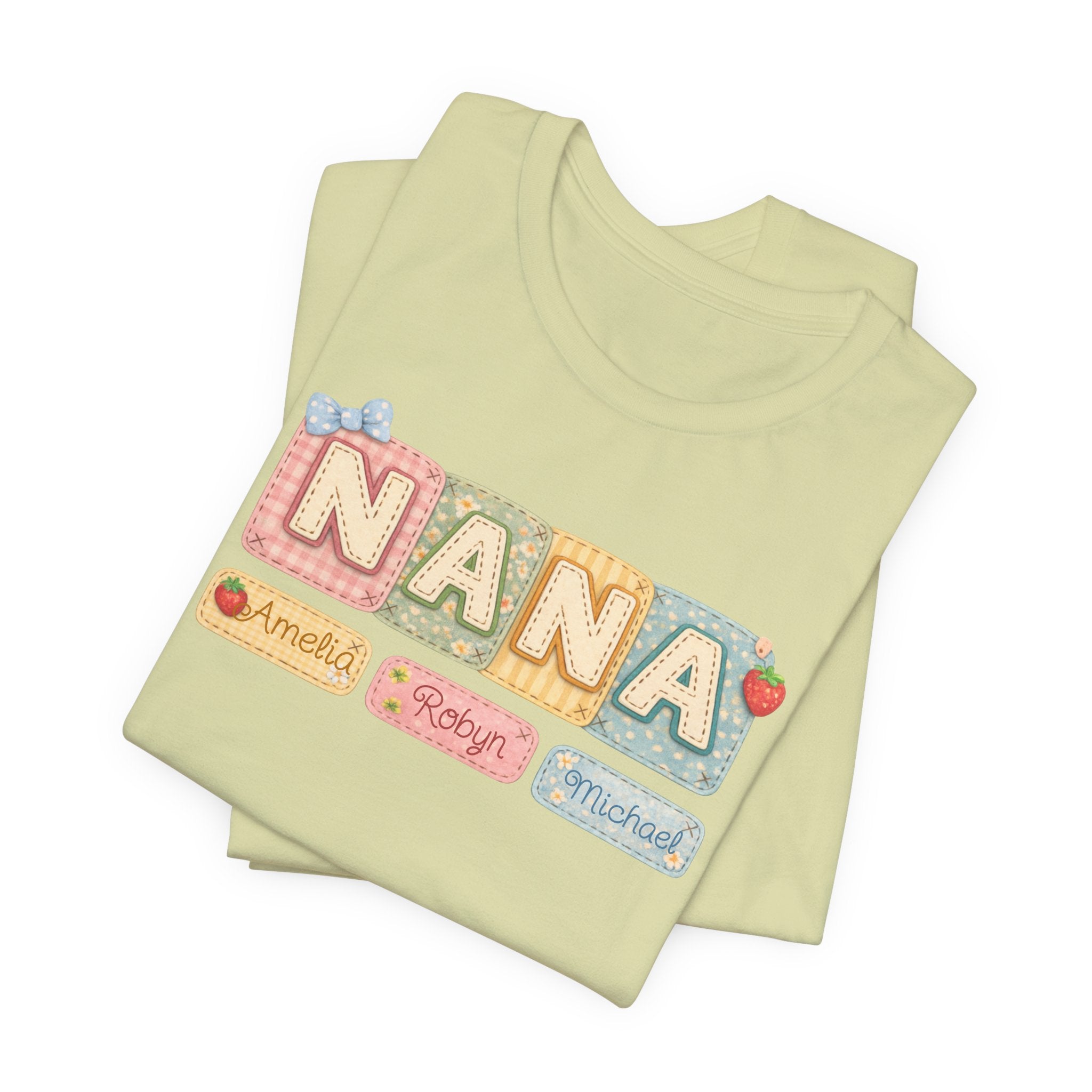 Nana Baby Blocks Tee — Personalized Grandmother Name Shirt