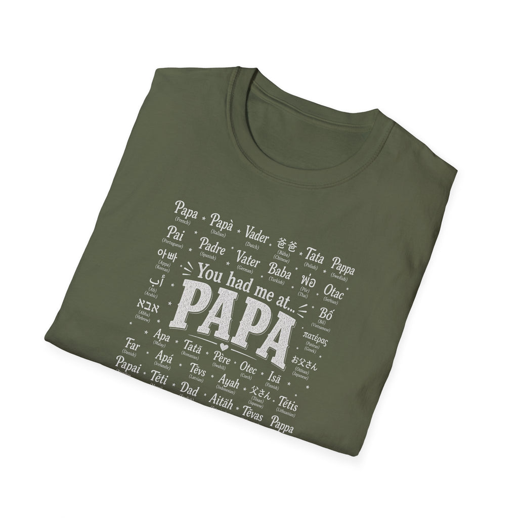 Papa Word Cloud T-Shirt — 'You had me at PAPA' Father's Day Gift