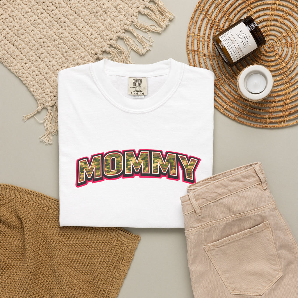 Mommy Camo Graphic T-Shirt — Retro Lettering Mother's Day Tee