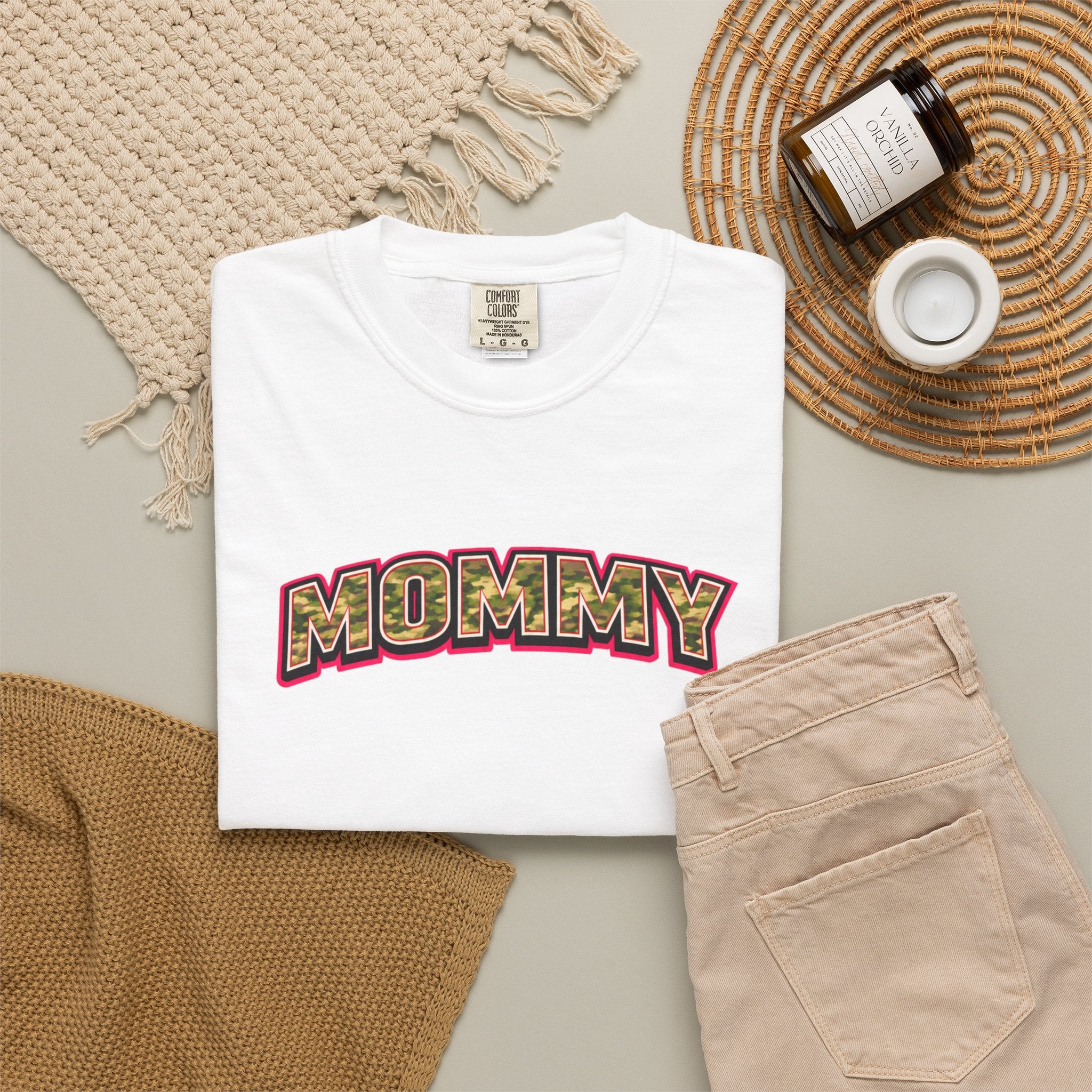 Mommy Camo Graphic T-Shirt — Retro Lettering Mother's Day Tee