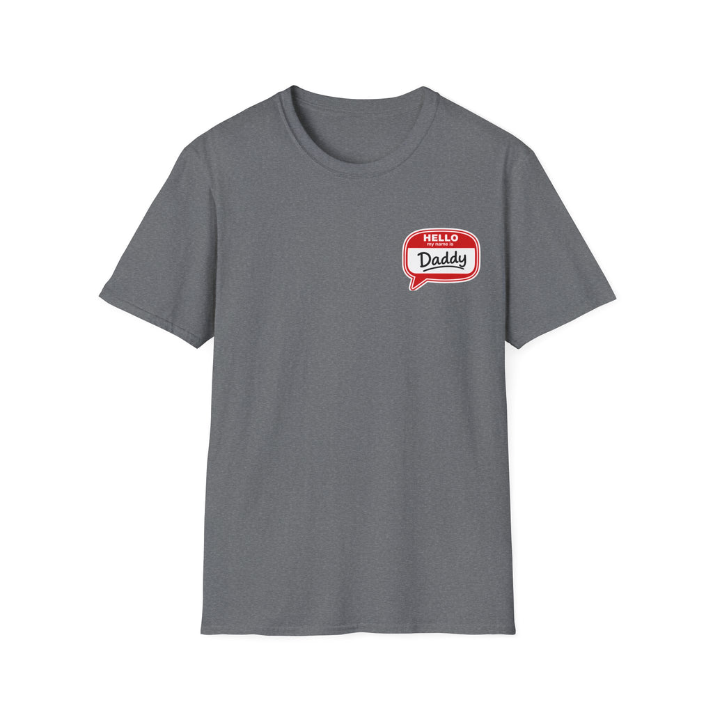 Daddy Name Tag T-Shirt - 'Hello Daddy' Retro Speech Bubble Tee