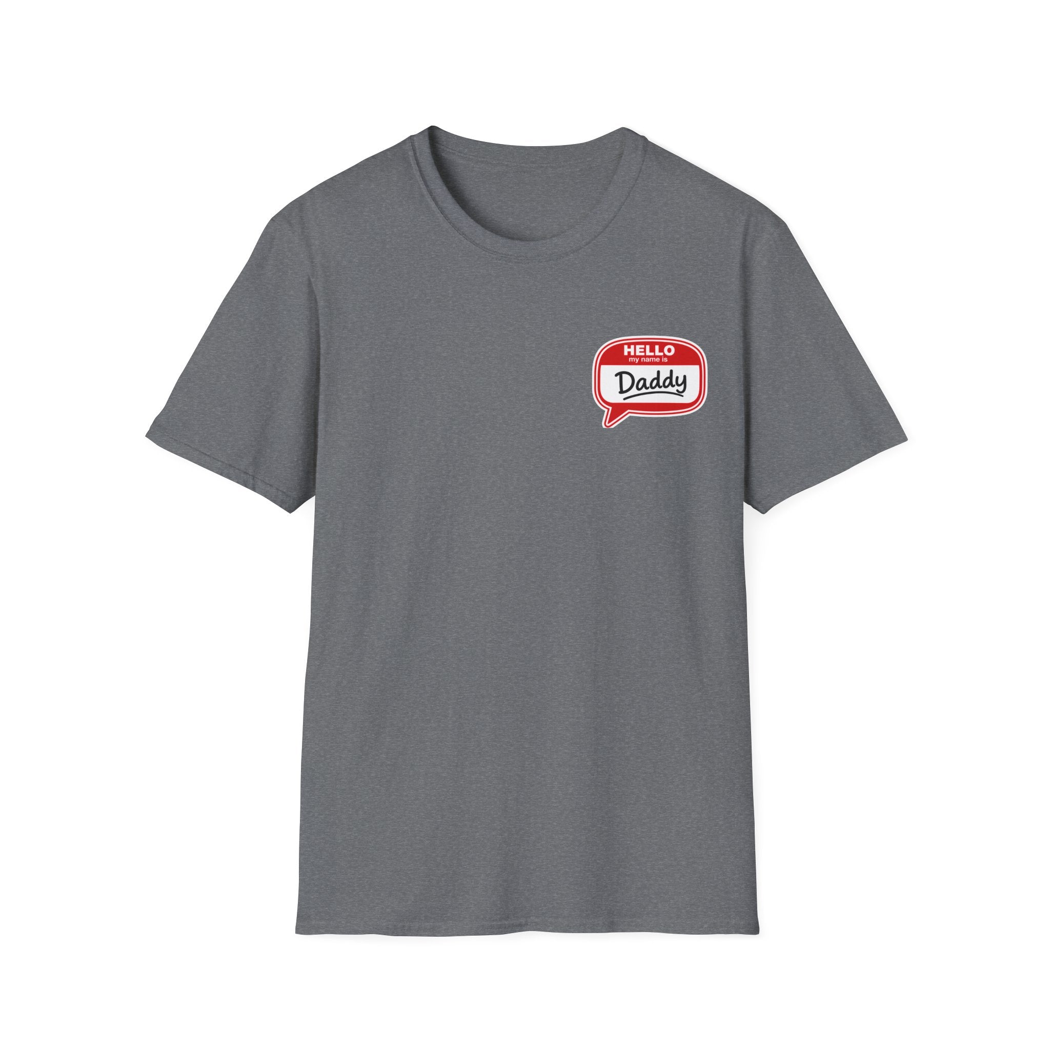 Daddy Name Tag T-Shirt - 'Hello Daddy' Retro Speech Bubble Tee