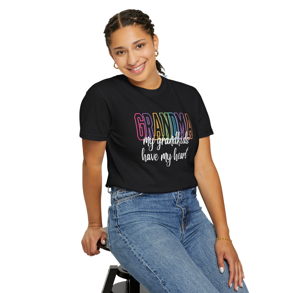 Grandma T-Shirt — "My Grandkids Have My Heart" Pastel Graphic Tee