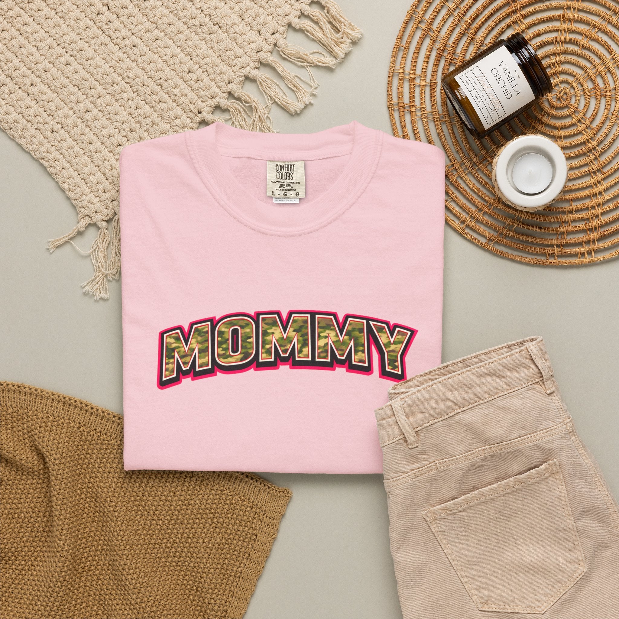 Mommy Camo Graphic T-Shirt — Retro Lettering Mother's Day Tee