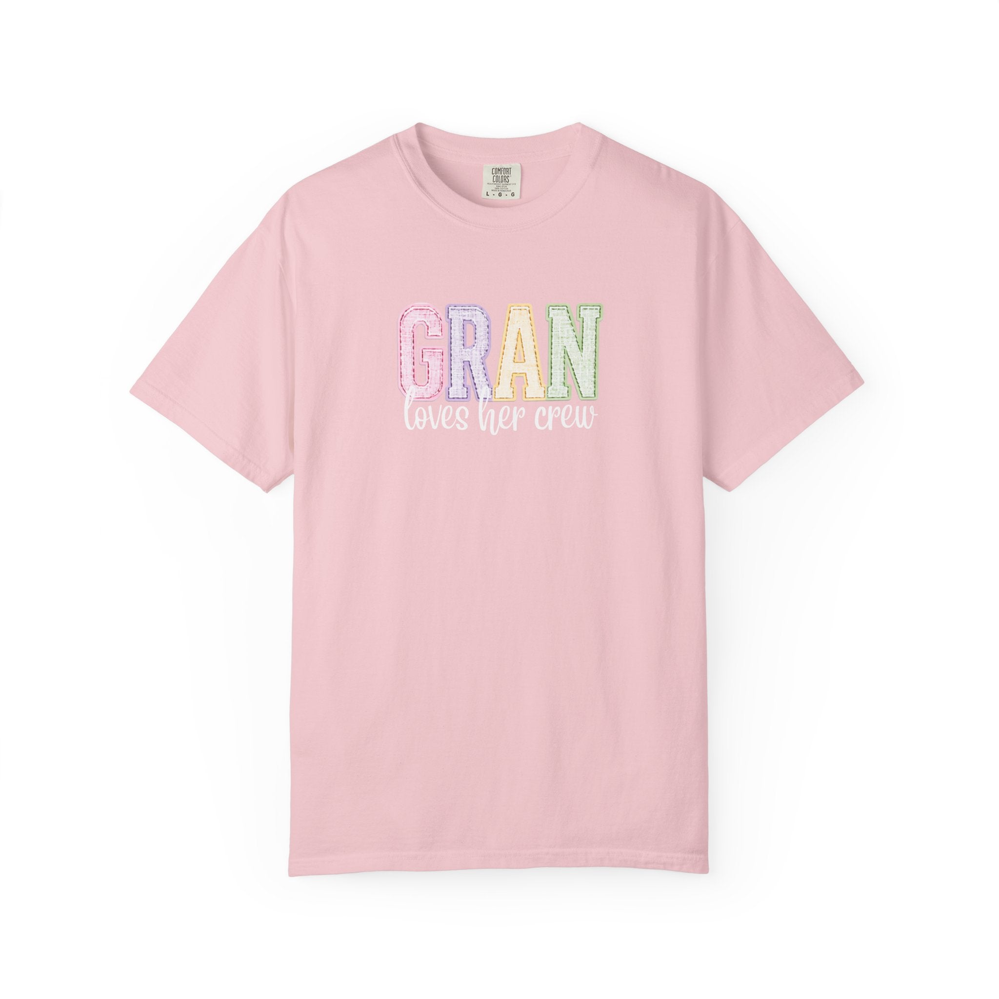 Gran Loves Her Crew T-Shirt — Pastel Grandma Shirt for Mother's Day & Family Gifts