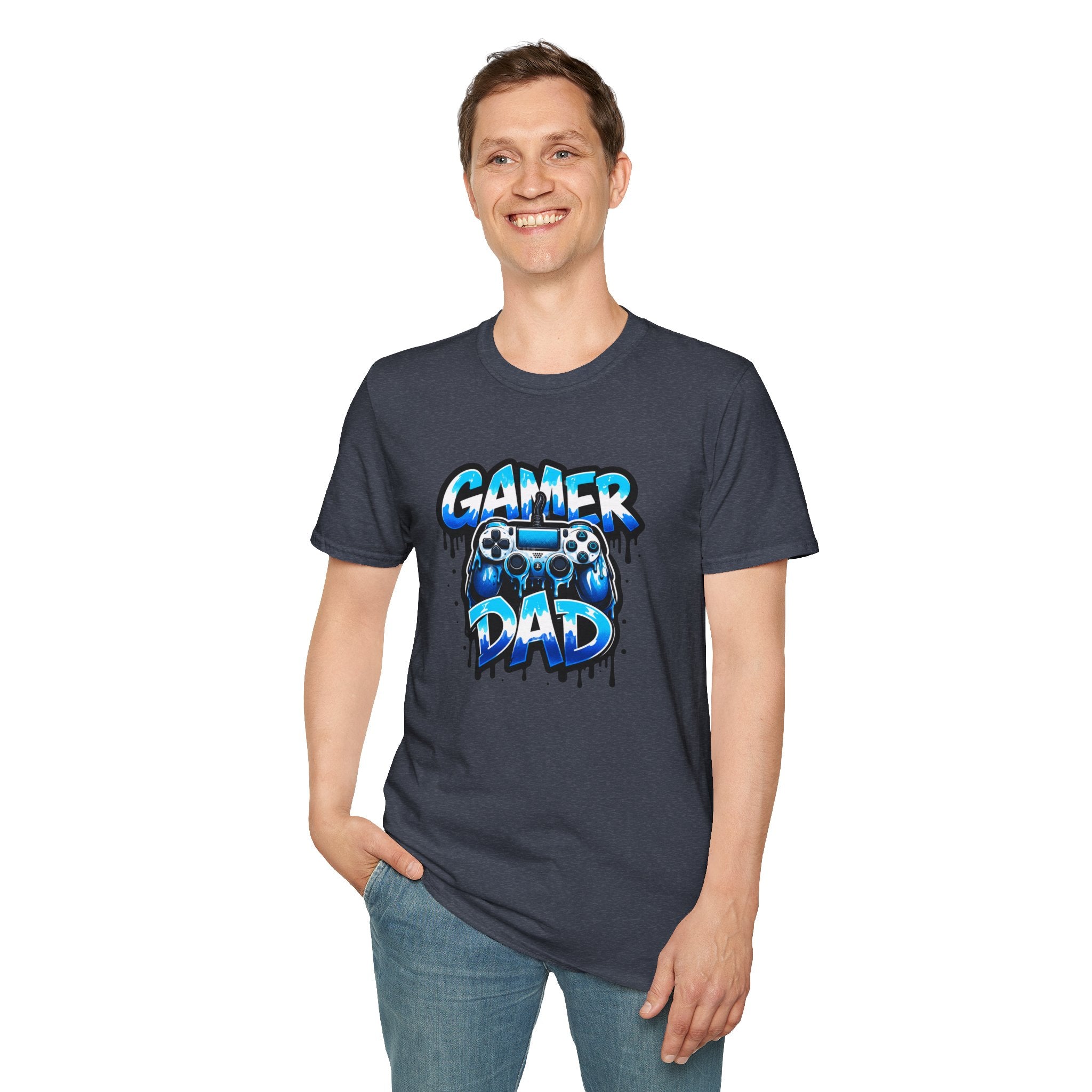 Gamer Dad T-Shirt — Blue Controller T-shirt