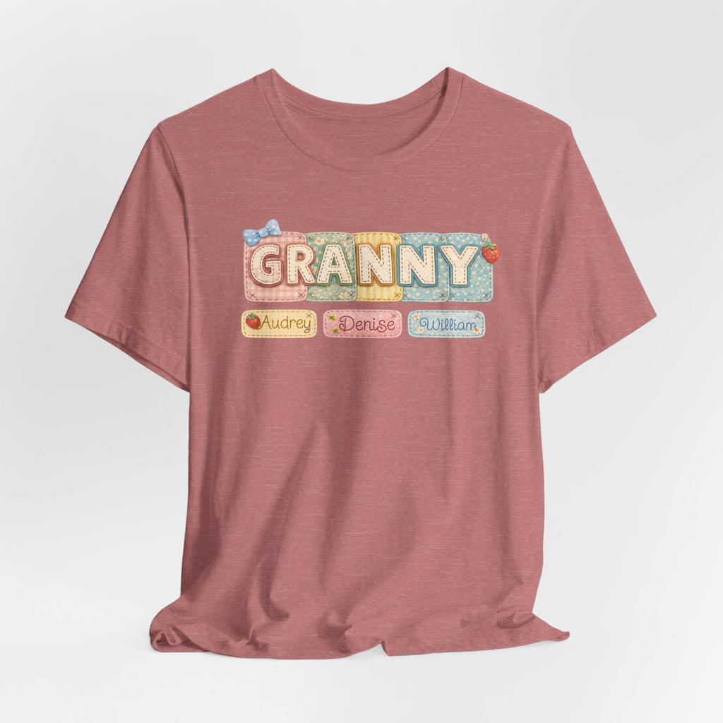Granny Retro Nameplate T‑Shirt — Personalized Grandma Tee