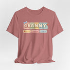 Granny Retro Nameplate T‑Shirt — Personalized Grandma Tee
