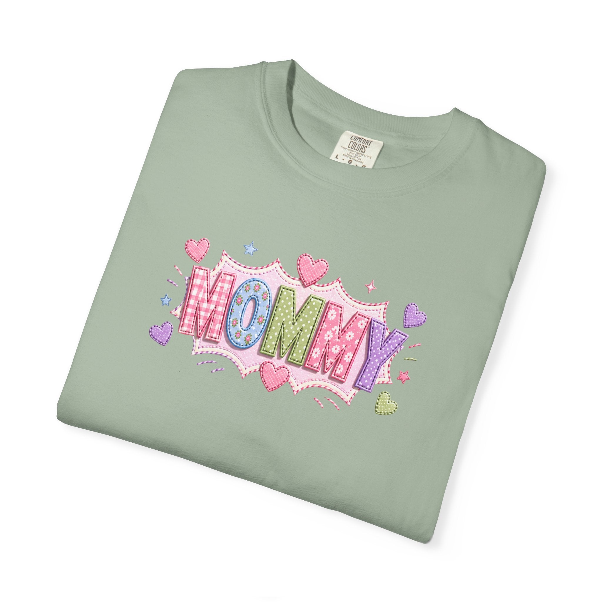 Mommy Hearts T‑Shirt — Cute Pastel 'MOMMY' Graphic Tee for Mother's Day & New Moms