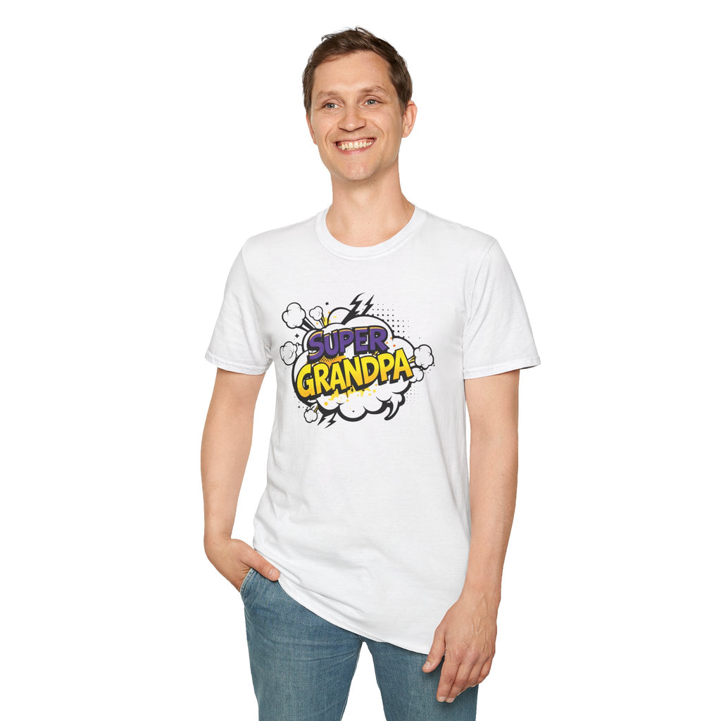 T-Shirt — "Super Grandpa" Comic-Style Graphic | Funny Father's Day Gift