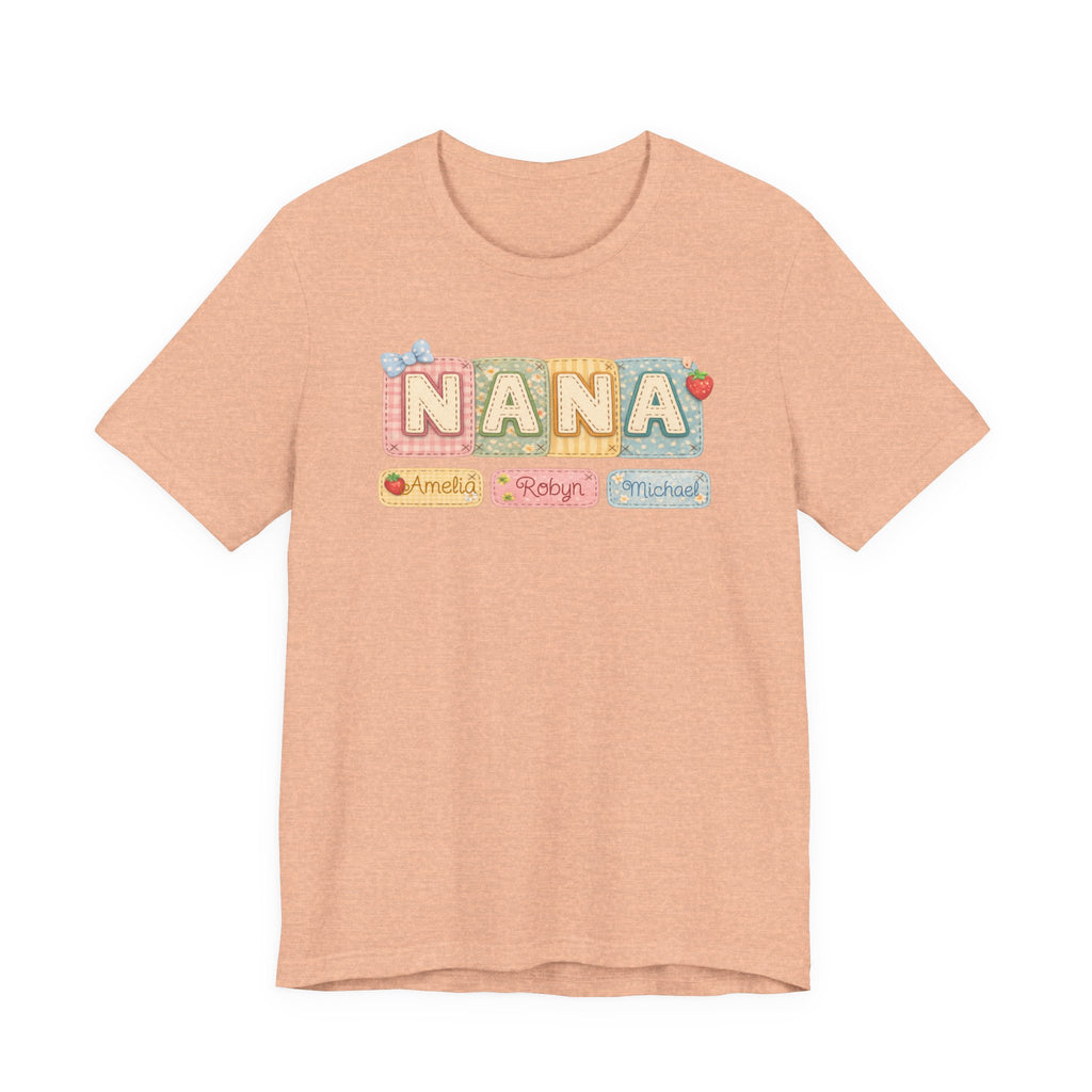 Nana Baby Blocks Tee — Personalized Grandmother Name Shirt