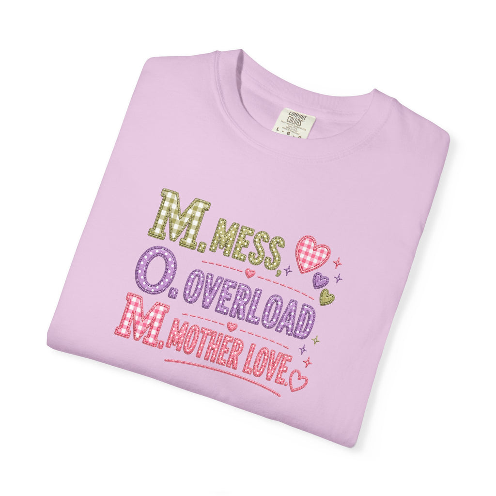 Mom Acronym T-Shirt — “M.O.M. Mess Overload Mother Love” Cute Mom Graphic Tee