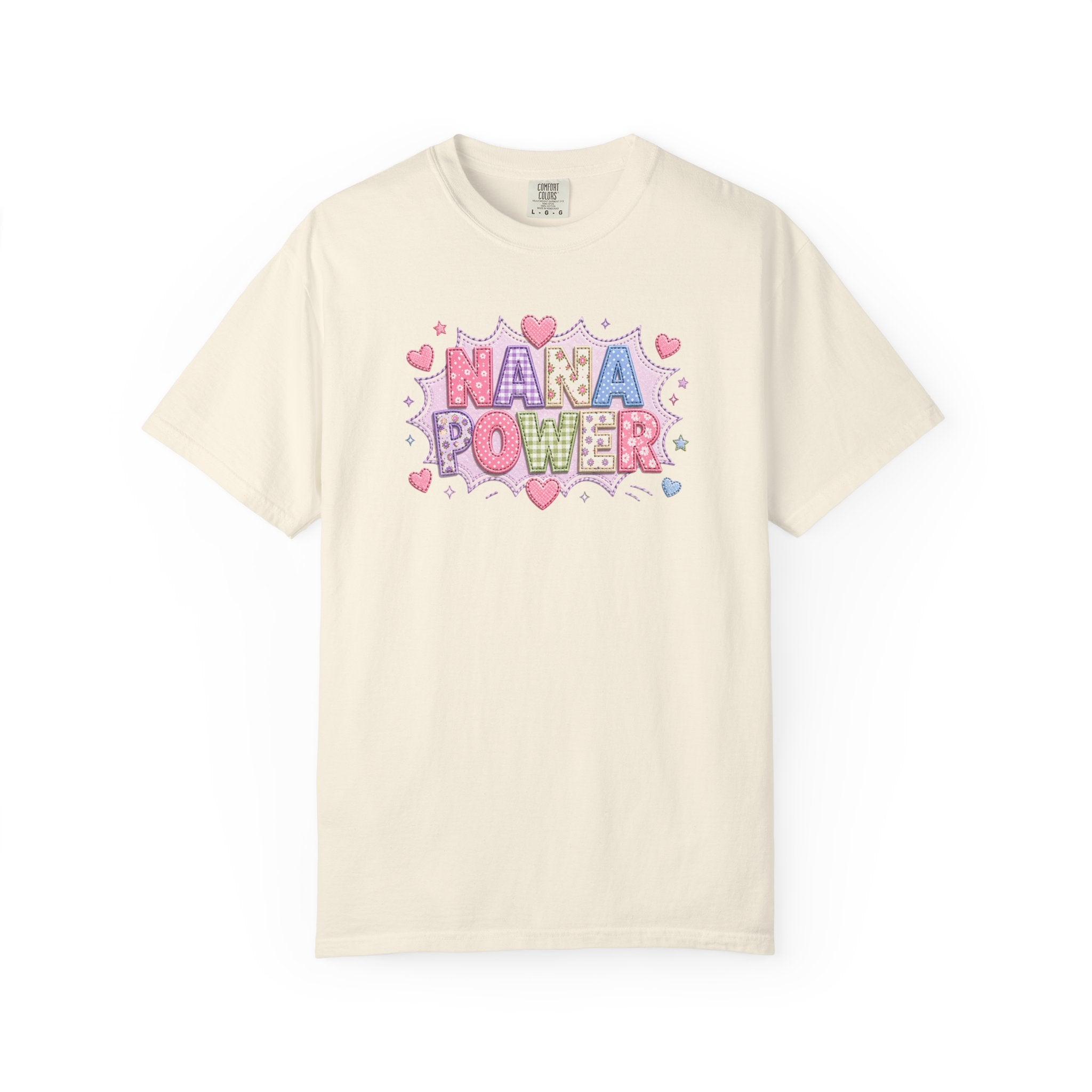 Nana Power T-Shirt — Playful Retro Heart Graphic for Grandmother Gifts